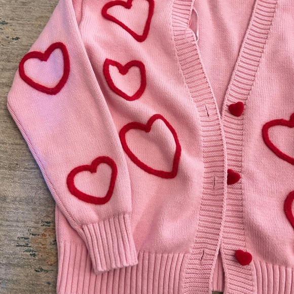 Target Pink Heart Pattern Sweater small - Picture 2 of 3